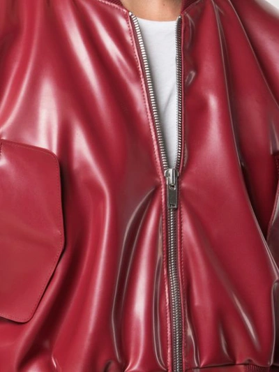 Shop Arthur Avellano Deconstructed Bomber Jacket In Red