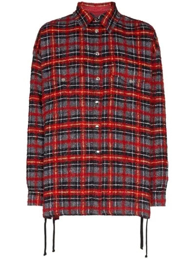 Shop Faith Connexion Oversized Tartan Shirt - Red