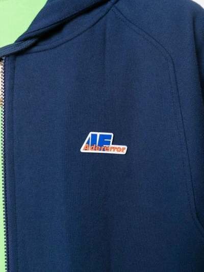 Shop Ader Error Logo Embroidered Oversized Hoodie In Blue