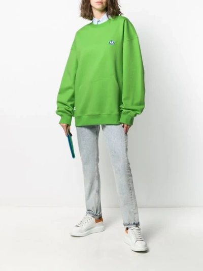 Shop Ader Error Ae Logo Patch Sweatshirt In Green