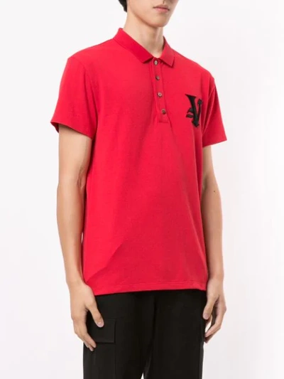 Shop Ports V Embroidered Logo Polo Shirt In Red