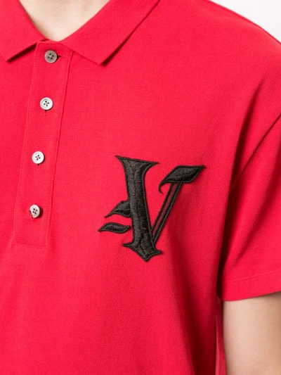 Shop Ports V Embroidered Logo Polo Shirt In Red