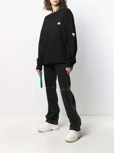 Shop Ader Error Oversized Logo Patch Sweatshirt In Black
