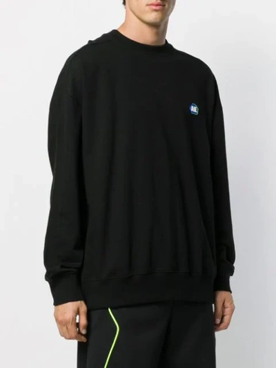 Shop Ader Error Oversized Logo Patch Sweatshirt In Black
