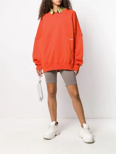 Shop Ambush Logo Print Sweatshirt In Orange