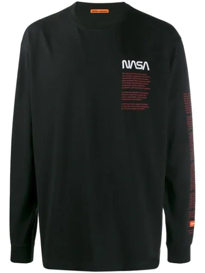 Shop Heron Preston Nasa Print Sweatshirt - Black