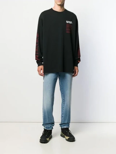 Shop Heron Preston Nasa Print Sweatshirt - Black