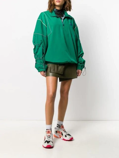 Shop Ader Error Logo Embroidered Toggle Detail Jacket In Green