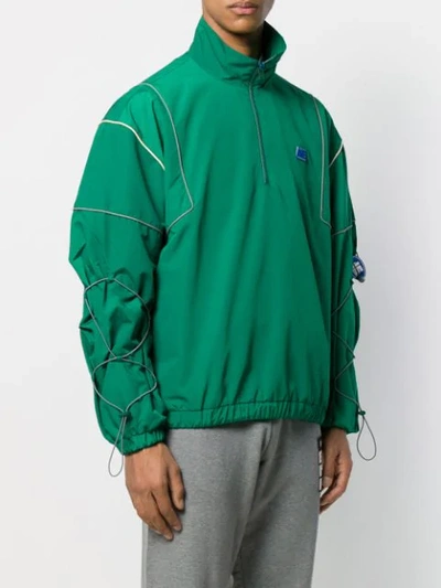 Shop Ader Error Logo Embroidered Toggle Detail Jacket In Green