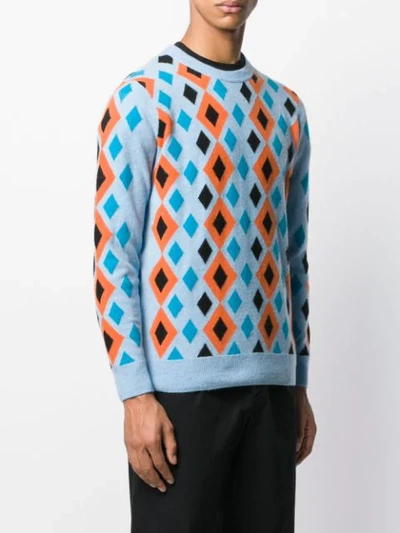 Shop Pringle Of Scotland Reissued Abstract Diamond Jumper In Blue