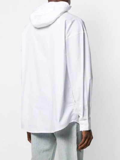 Shop Ader Error Oversized-hemd Mit Kapuze In White