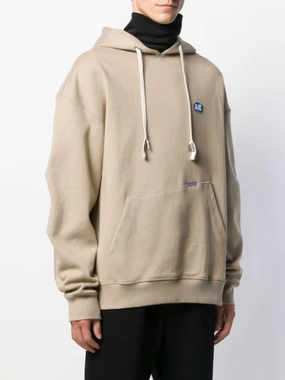 Shop Ader Error Kapuzenpullover Mit Logo-stickerei In Beige