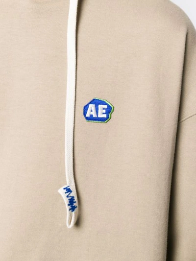 Shop Ader Error Kapuzenpullover Mit Logo-stickerei In Beige