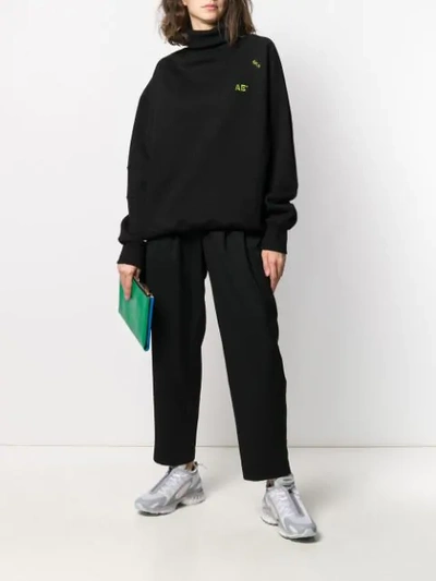 Shop Ader Error Roll-neck Logo Sweatshirt In Black