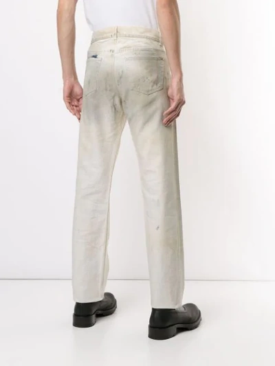 Pre-owned Helmut Lang 2000's Dirty Effect Straight Jeans In White