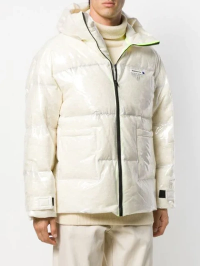 Shop Ader Error Transparent Puffer Jacket In White