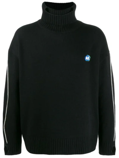 Shop Ader Error Oversized Turtleneck Jumper In Black