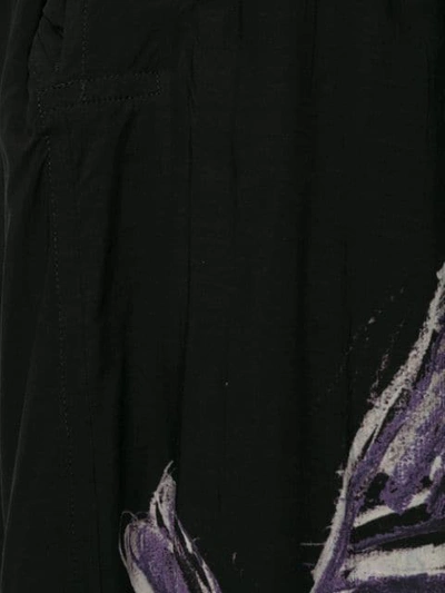 Shop Yohji Yamamoto Cropped Dropped-crotch Trousers In Black