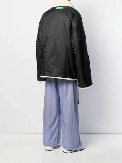 Shop A.a. Spectrum Shearling Lining Coat In Black