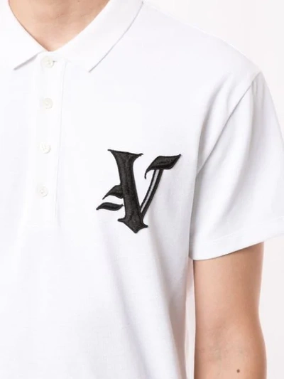Shop Ports V Embroidered Logo Polo Shirt In White