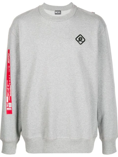 Shop Diesel Recycled Fabric Sweatshirt With Print In Grey