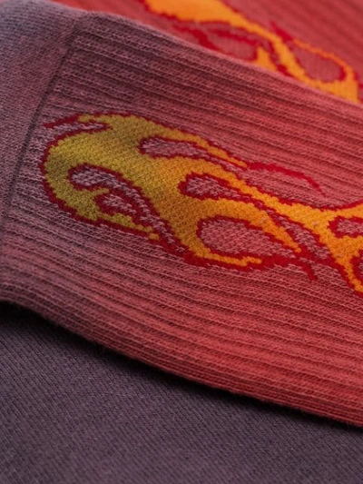 Shop Palm Angels Socken Mit Flammen - Rot In Red