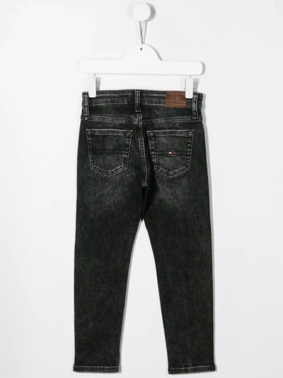 Shop Tommy Hilfiger Junior Rinsed Straight Leg Denim Jeans In Black