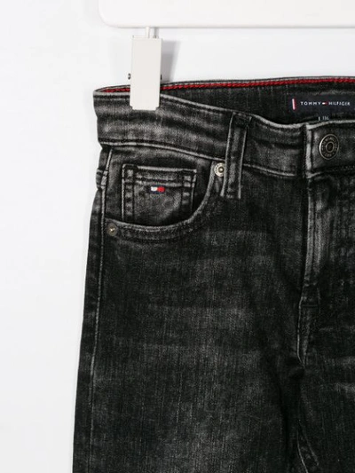 Shop Tommy Hilfiger Junior Rinsed Straight Leg Denim Jeans In Black