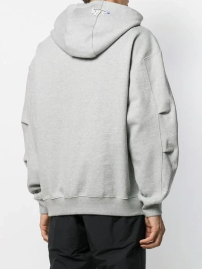 Shop Ader Error Embroidered Logo Hoodie In Grey