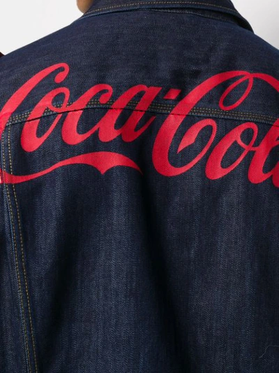 Shop Diesel Coca-cola Print Denim Jacket In Blue