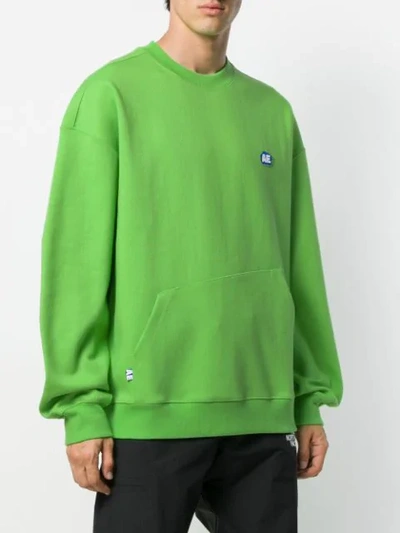 Shop Ader Error Oversized Stone Logo Sweatshirt In Neon Green