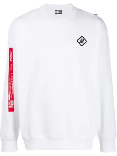 Shop Diesel Sweatshirt Mit Print In White