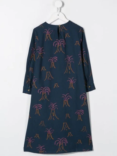 Shop Bobo Choses Volcano Print Dress In Blue