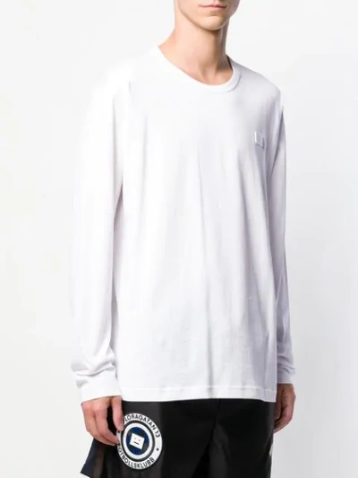 Shop Acne Studios Long-sleeved Crew-neck T-shirt In White