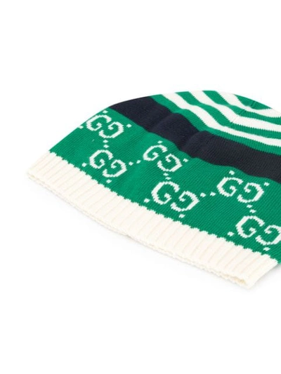 Shop Gucci Ghost Beanie In Green