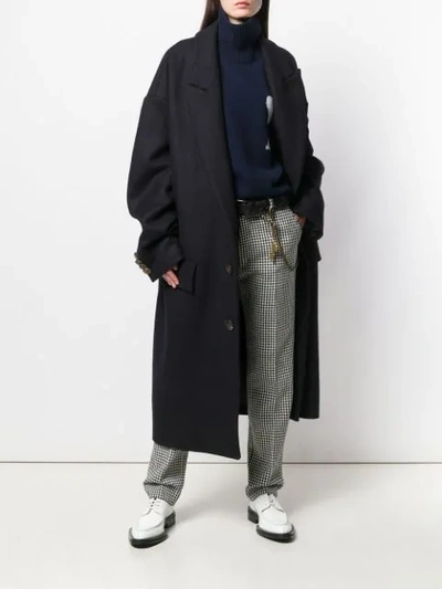 Shop Ami Alexandre Mattiussi Oversize Two Buttons Coat In Blue