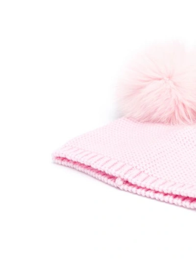Shop Siola Double Pompom Hat In Pink