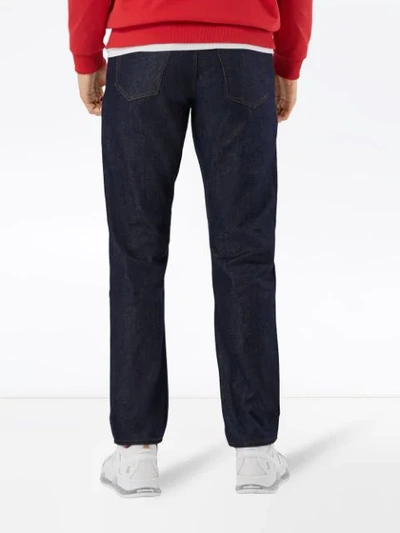 Shop Burberry Mid-rise Straight Jeans In Blue