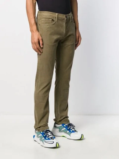 Shop J Brand Slim-fit Textured Trousers In Green