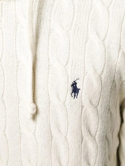 Shop Polo Ralph Lauren Cable Knit Jumper In White