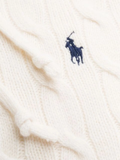 Shop Polo Ralph Lauren Cable Knit Jumper In White