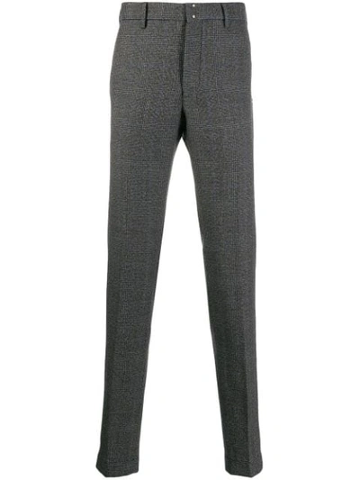 Shop Incotex Slim-fit Check Trousers In Grey