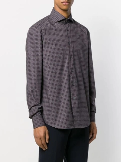 Shop Dell'oglio Geometric Patterned Shirt In Blue