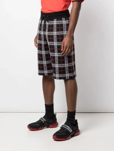 Shop Burberry Check Print Drawstring Shorts In Black