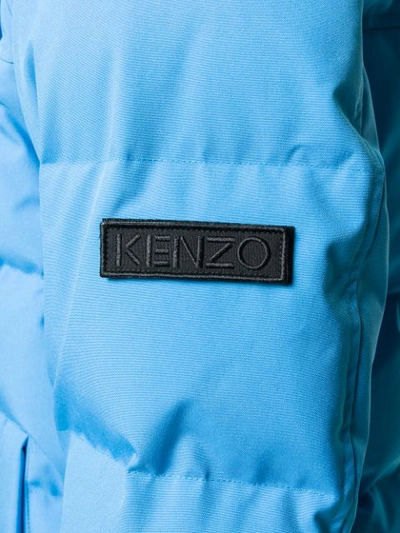 Shop Kenzo Quilted Padded Jacket In Blue