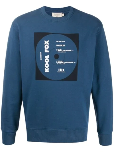 Shop Maison Kitsuné Kool Fox Print Sweatshirt In Blue