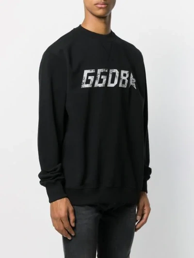 Shop Golden Goose Golden Logo Print Sweatshirt In Black