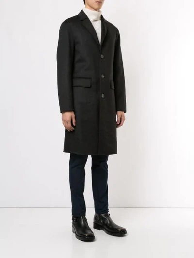 Shop Ck Calvin Klein Tailored Single-breasted Coat In Grey