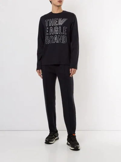 Shop Emporio Armani Straight-leg Joggers In Black