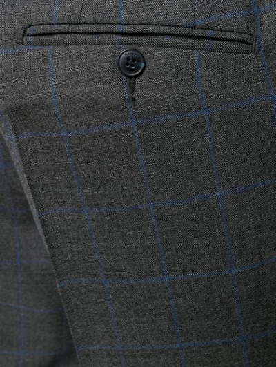 Shop Hackett Grid Print Two-piece Suit In Grey
